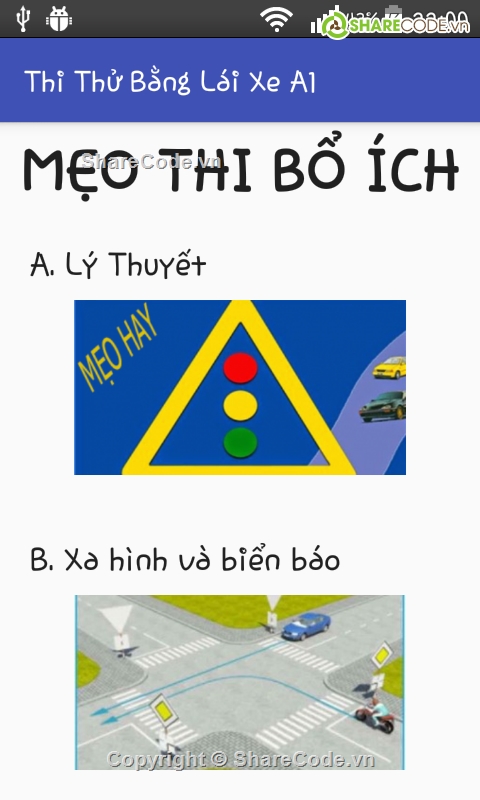 lý thuyết xe máy,bằng lái xe android,luyện thi bằng lái xe,ứng dụng thi bằng